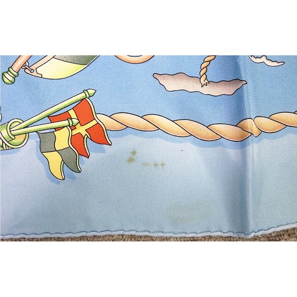 Hermes Light Blue and Green Scarf - Picture 12 of 16